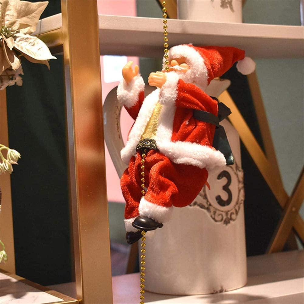 Animated Musical Climbing Santa Claus Decoration for Festive Christmas Holiday Fun