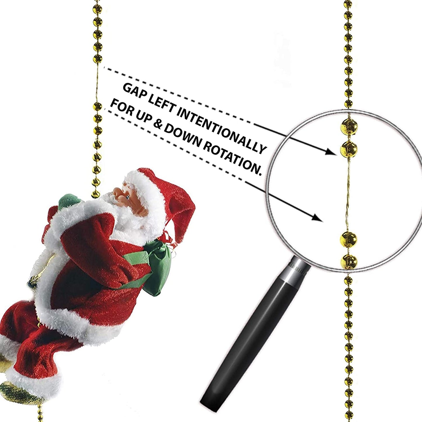 Animated Musical Climbing Santa Claus Decoration for Festive Christmas Holiday Fun