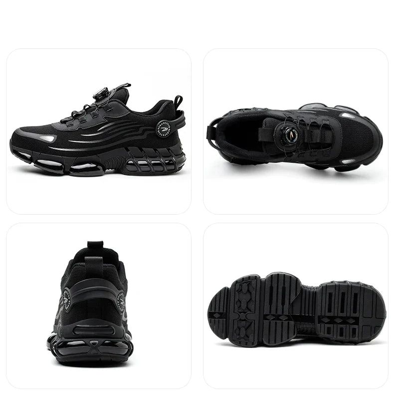 New Rotating Button Safety Shoes Anti-smash Anti-puncture Work Shoes