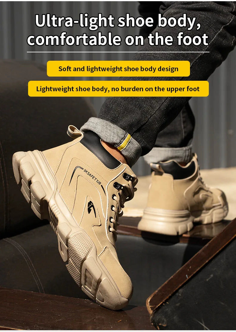 New Work Safety Boots Anti-smash Anti-puncture Steel Toe