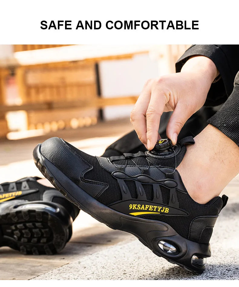 Indestructible Lightweight Work Shoes Safety Shoes Rotating Button