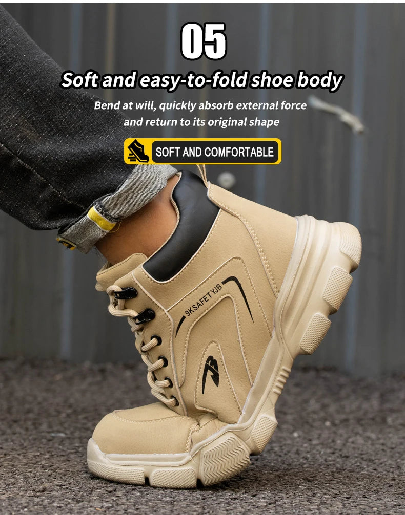 New Work Safety Boots Anti-smash Anti-puncture Steel Toe