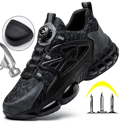 New Indestructible Rotating Button Work Sneakers Safety Shoes