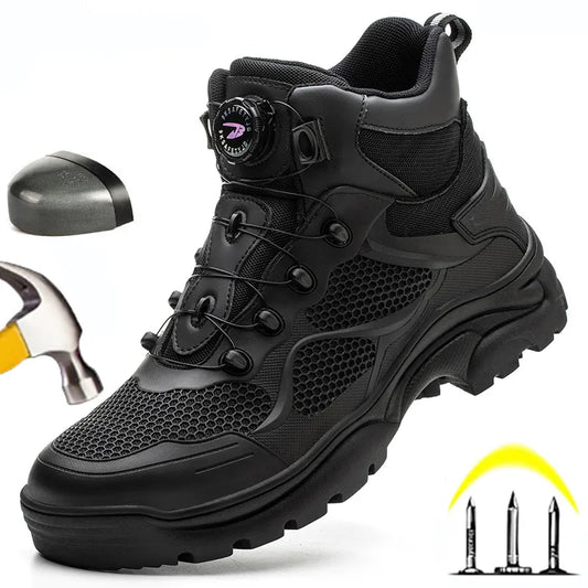 Top Grade Rotary Buckle Work Safety Boots Indestructible