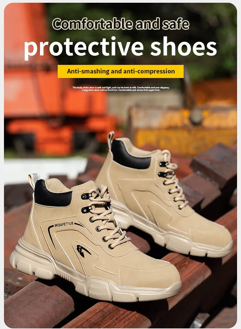 New Work Safety Boots Anti-smash Anti-puncture Steel Toe