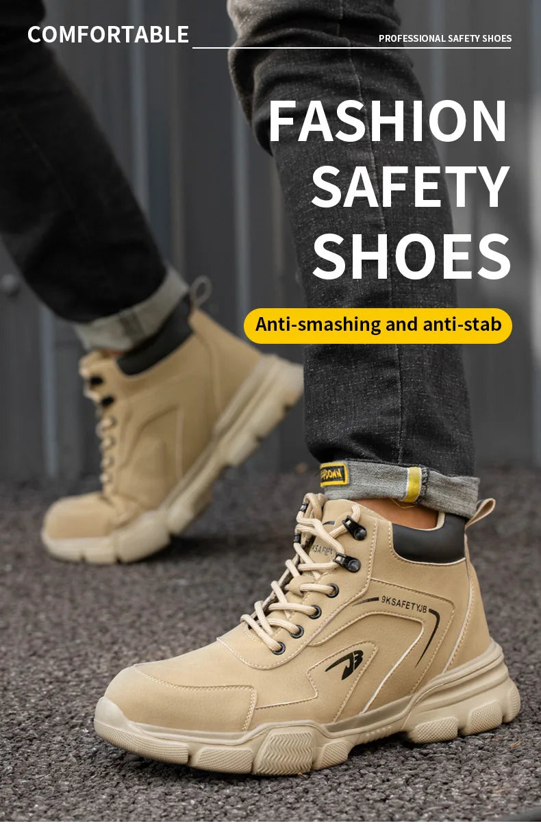 New Work Safety Boots Anti-smash Anti-puncture Steel Toe