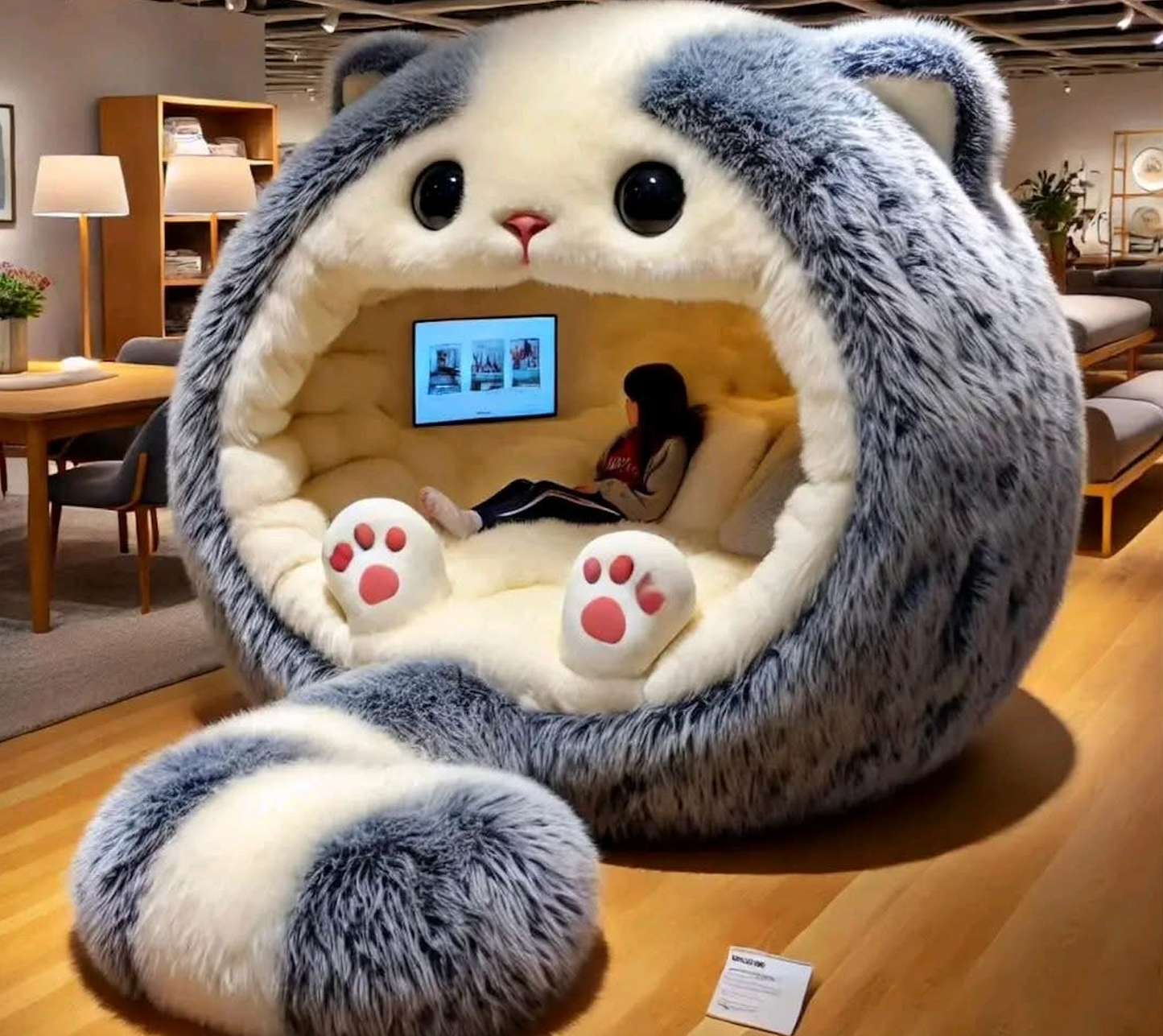 Ultimate Cozy Cat Lounge Pod - Plush, Furry & Adorable! 🐾