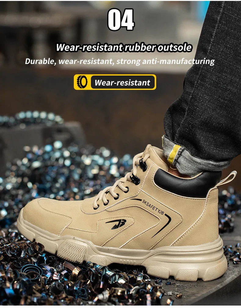 New Work Safety Boots Anti-smash Anti-puncture Steel Toe