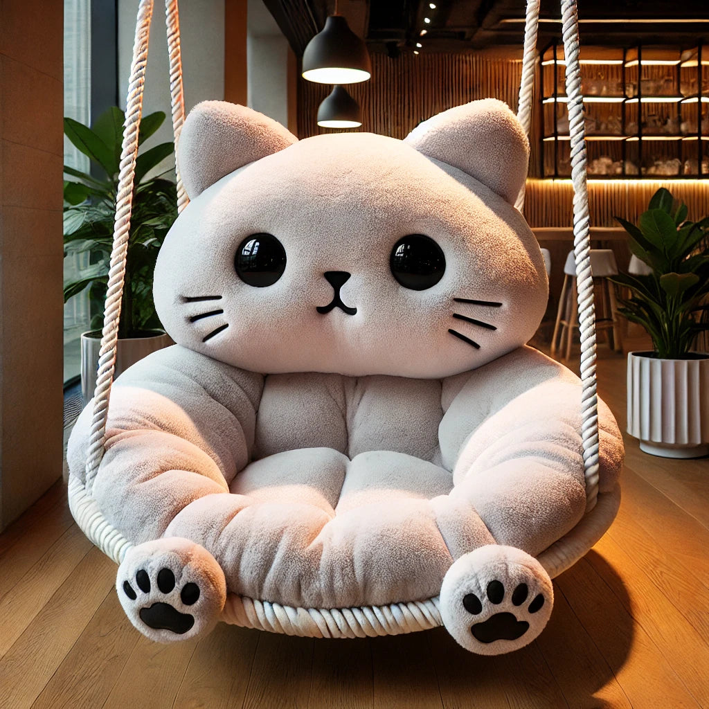 πΎ Adorable Plush Cat Swing Chair β Cozy & Stylish Relaxation Spot! πΎ