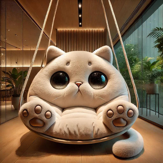 🐾 Adorable Plush Cat Swing Chair – Cozy & Stylish Relaxation Spot! 🐾