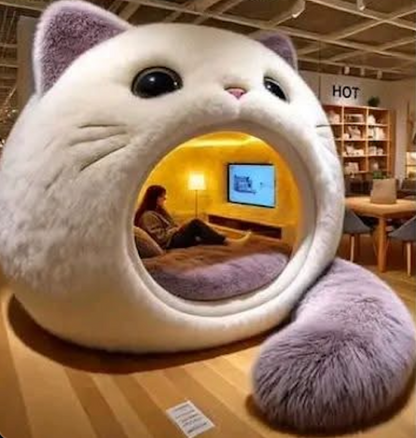 Ultimate Cozy Cat Lounge Pod - Plush, Furry & Adorable! 🐾