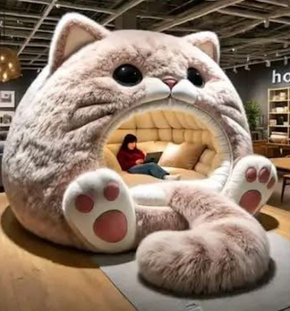 Ultimate Cozy Cat Lounge Pod - Plush, Furry & Adorable! 🐾