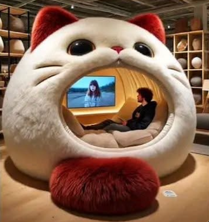Ultimate Cozy Cat Lounge Pod - Plush, Furry & Adorable! 🐾